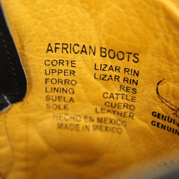 African Boots Co Only Leather Black Lizard Cowboy Western Boots Size 9 USA - Picture 6 of 8